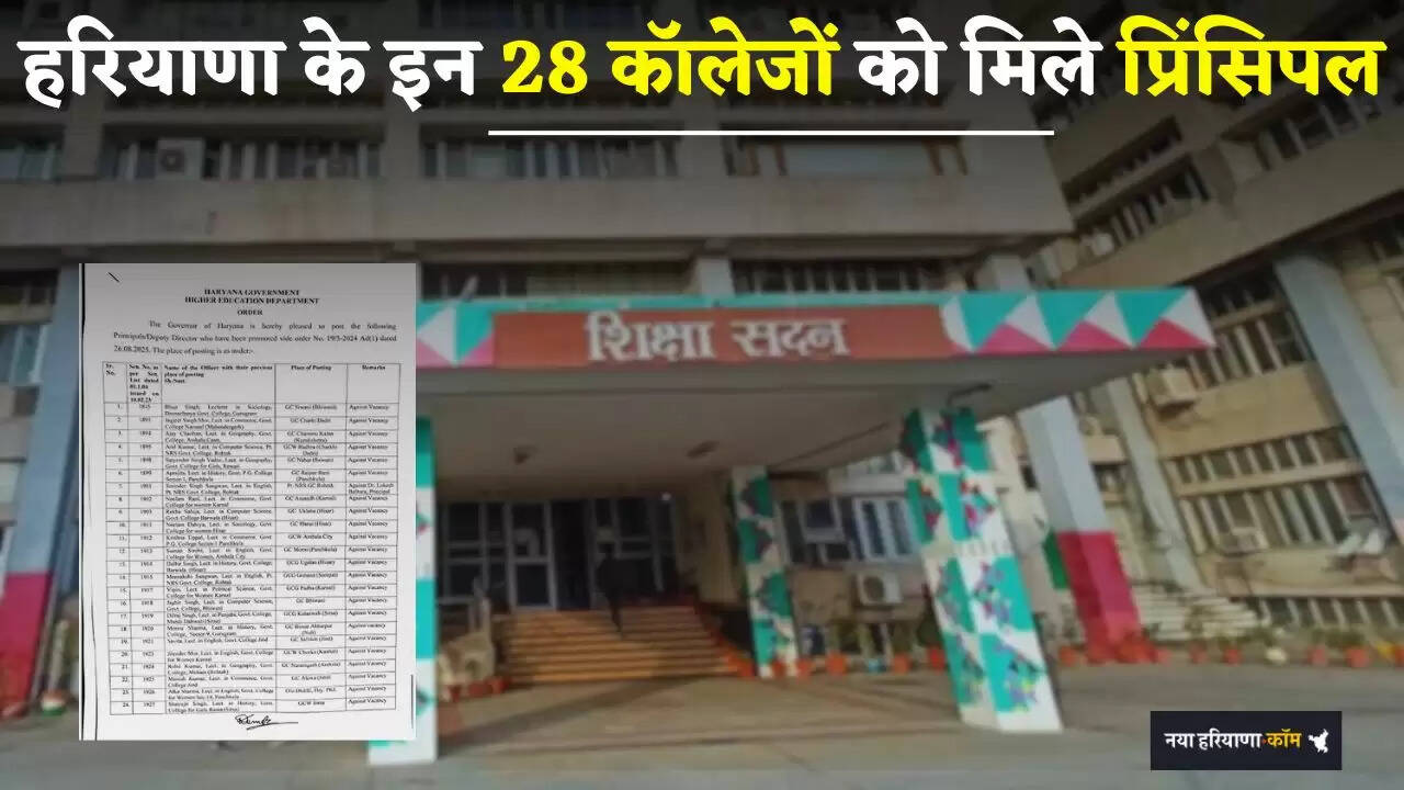Haryana: हरियाणा के इन 28 कॉलेजों को मिले प्रिंसिपल, देखें पूरी लिस्ट&nbsp;