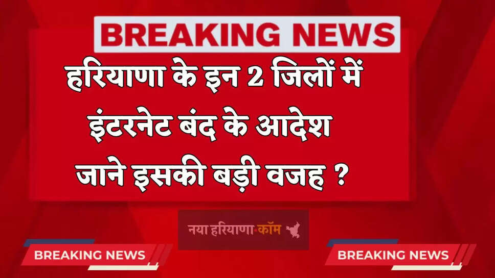 Haryana: हरियाणा के इन 2 जिलों में इंटरनेट बंद के आदेश, जाने इसकी बड़ी वजह ?