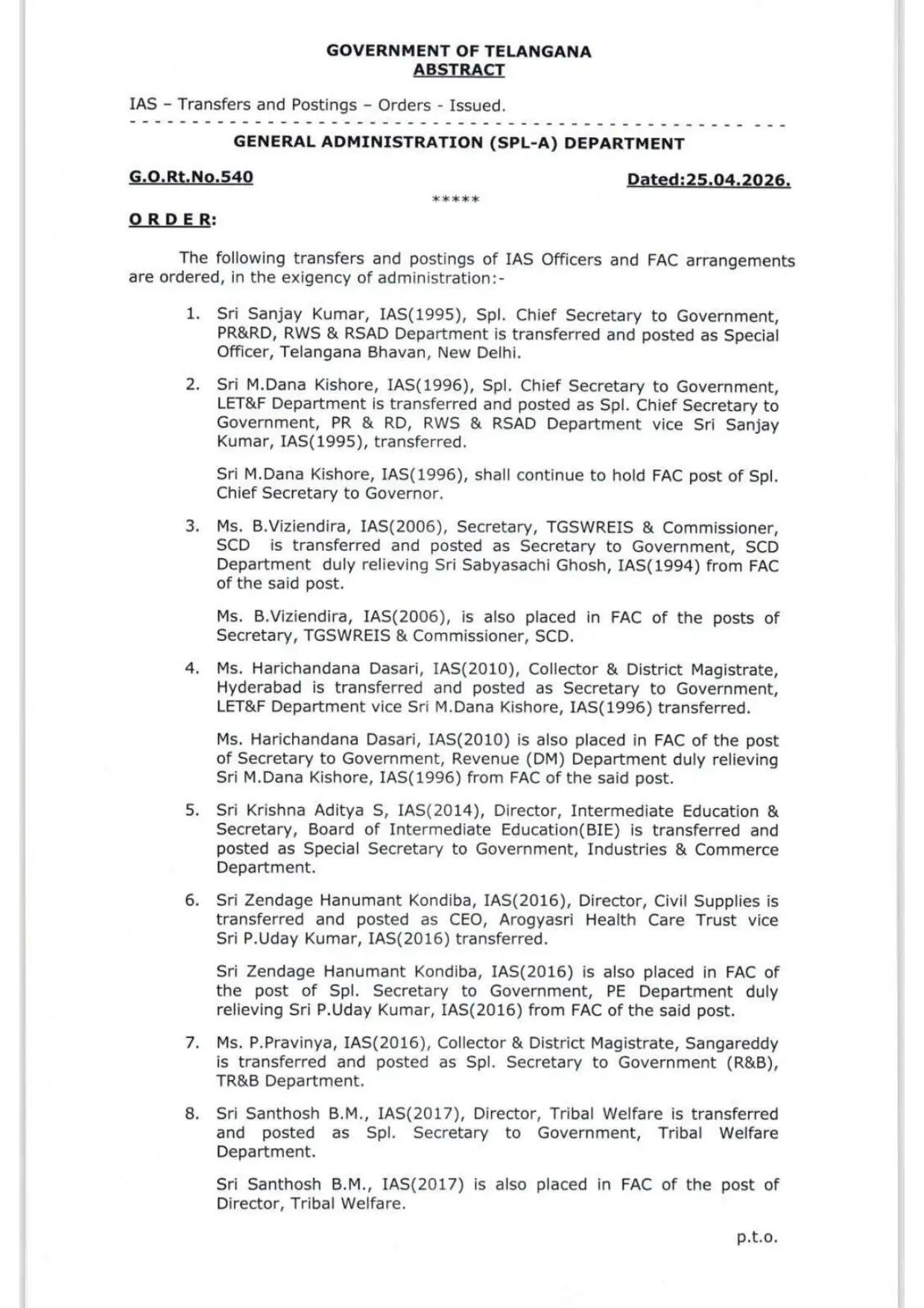 अचानक ! राज्य में 30 IAS अफसरों का हुआ तबादला, सरकार के नए आदेश जारी