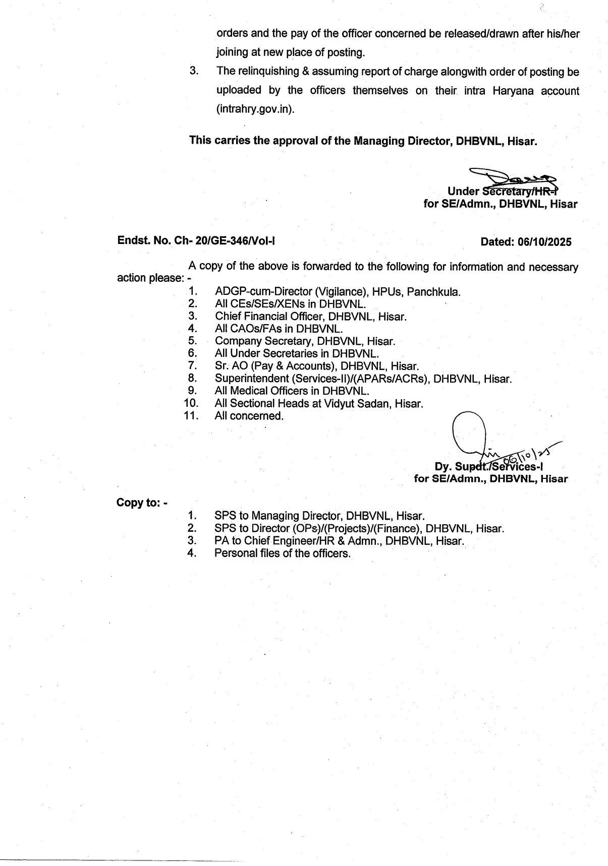  Haryana Transfer: हरियाणा के बिजली विभाग में बड़े स्तर पर तबादले, देखें पूरी लिस्ट