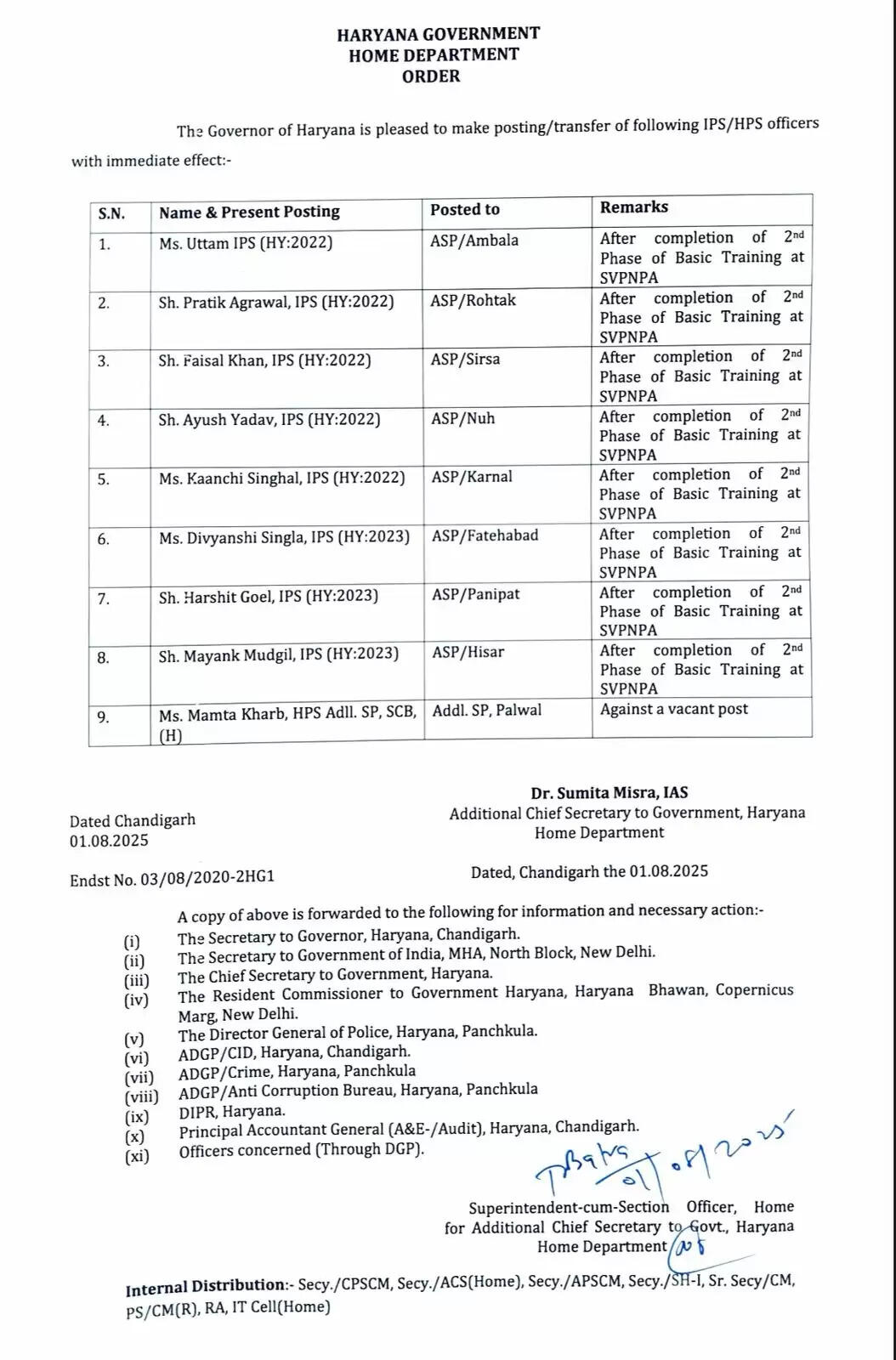  IPS Officers Posting: हरियाणा में 10 IPS अफसरों को मिली नियुक्तियां, यहां देखें पूरी लिस्ट