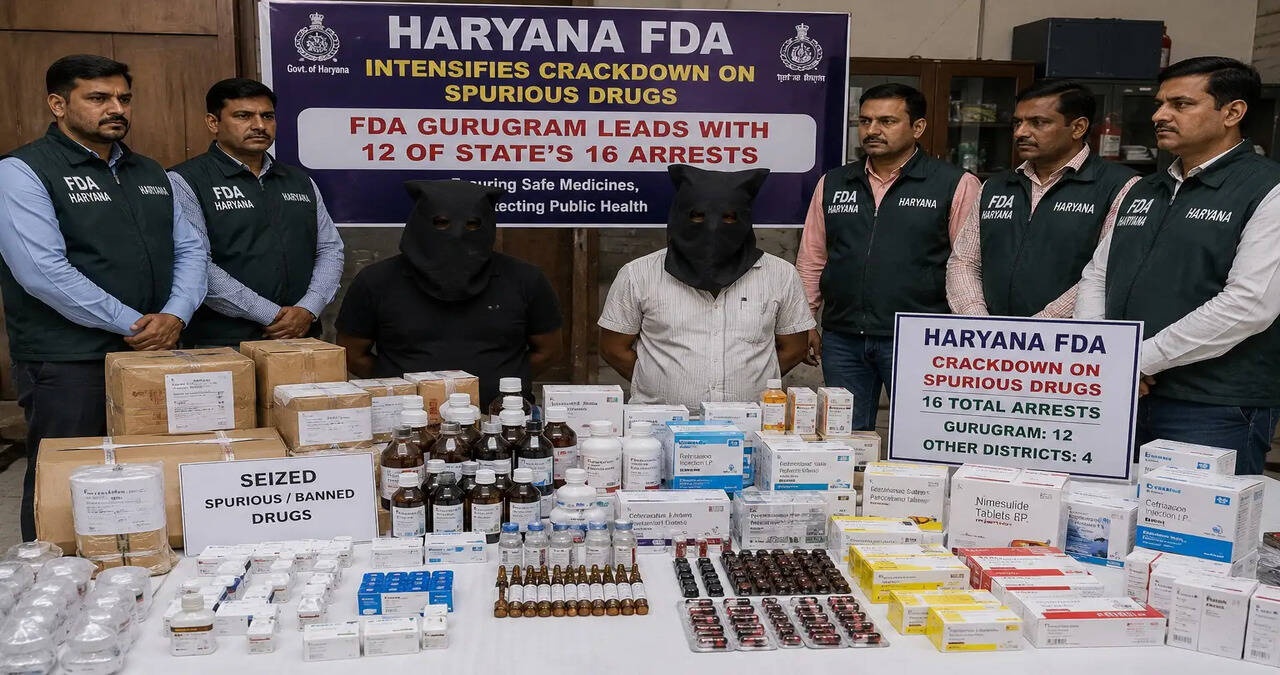 Haryana Intensifies Crackdown on Spurious Drugs; FDA Gurugram Leads with 12 of State's 16 Arrests
