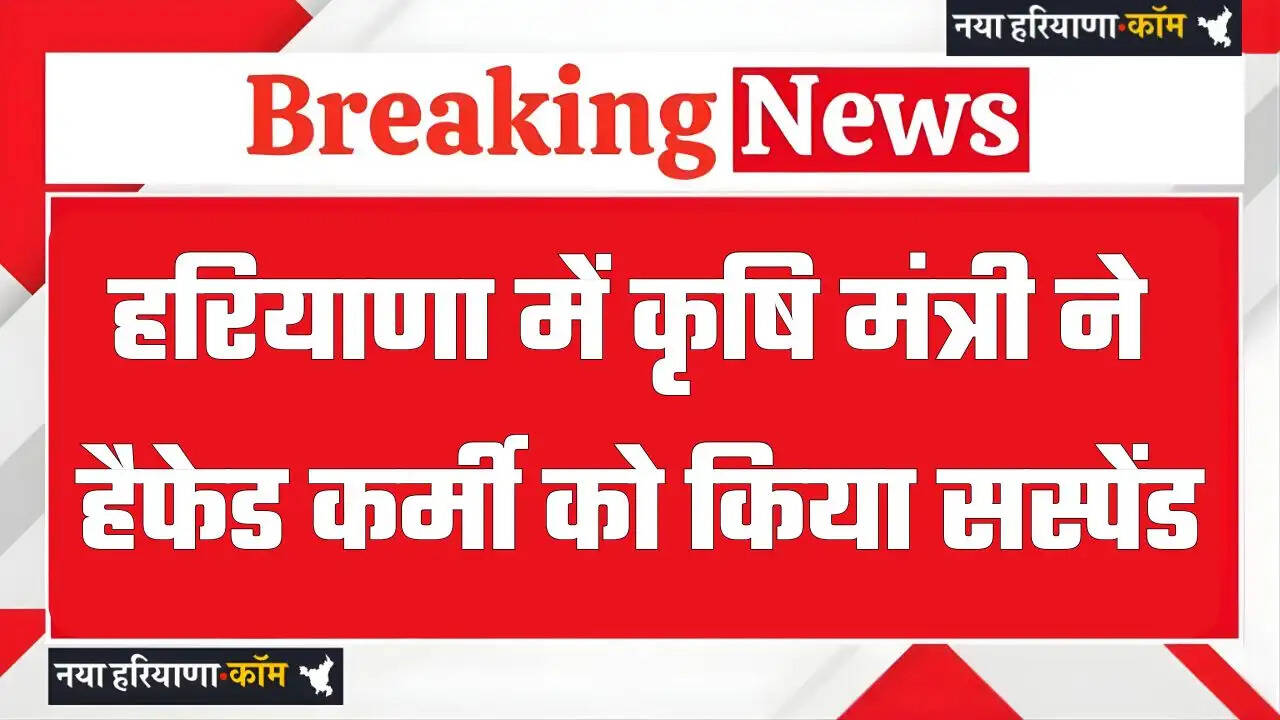 हरियाणा में कृषि मंत्री ने हैफेड कर्मी को किया सस्पेंड, मंडी में लापरवाही पर बड़ी कार्रवाई