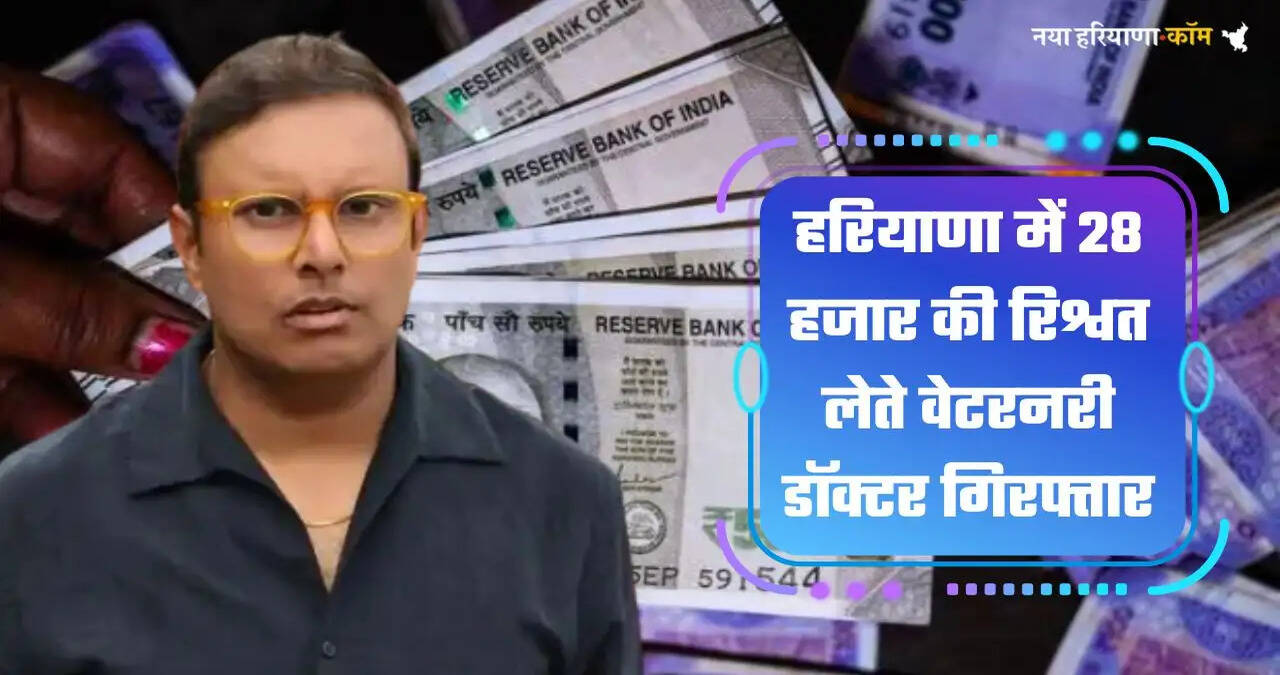 हरियाणा में 28 हजार की रिश्वत लेते वेटरनरी डॉक्टर गिरफ्तार, भैंसों के लोन करवाने की एवज में मांगी थी रिश्वत